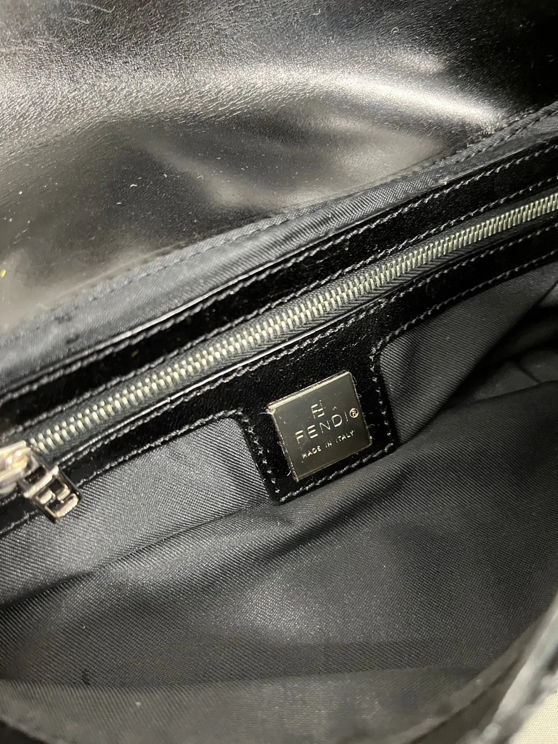 Fendi Black Beaded Baguette
