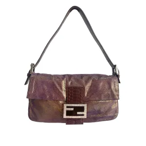 Fendi Iridescent Snakeskin Baguette