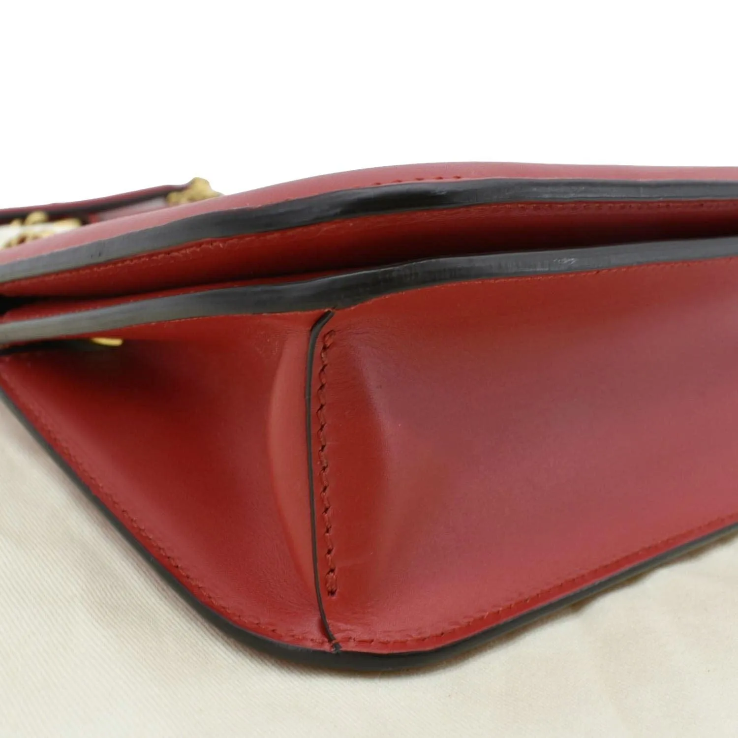 FENDI Karligraphy Pocket Vitello King Nubuck Leather Shoulder Bag Red