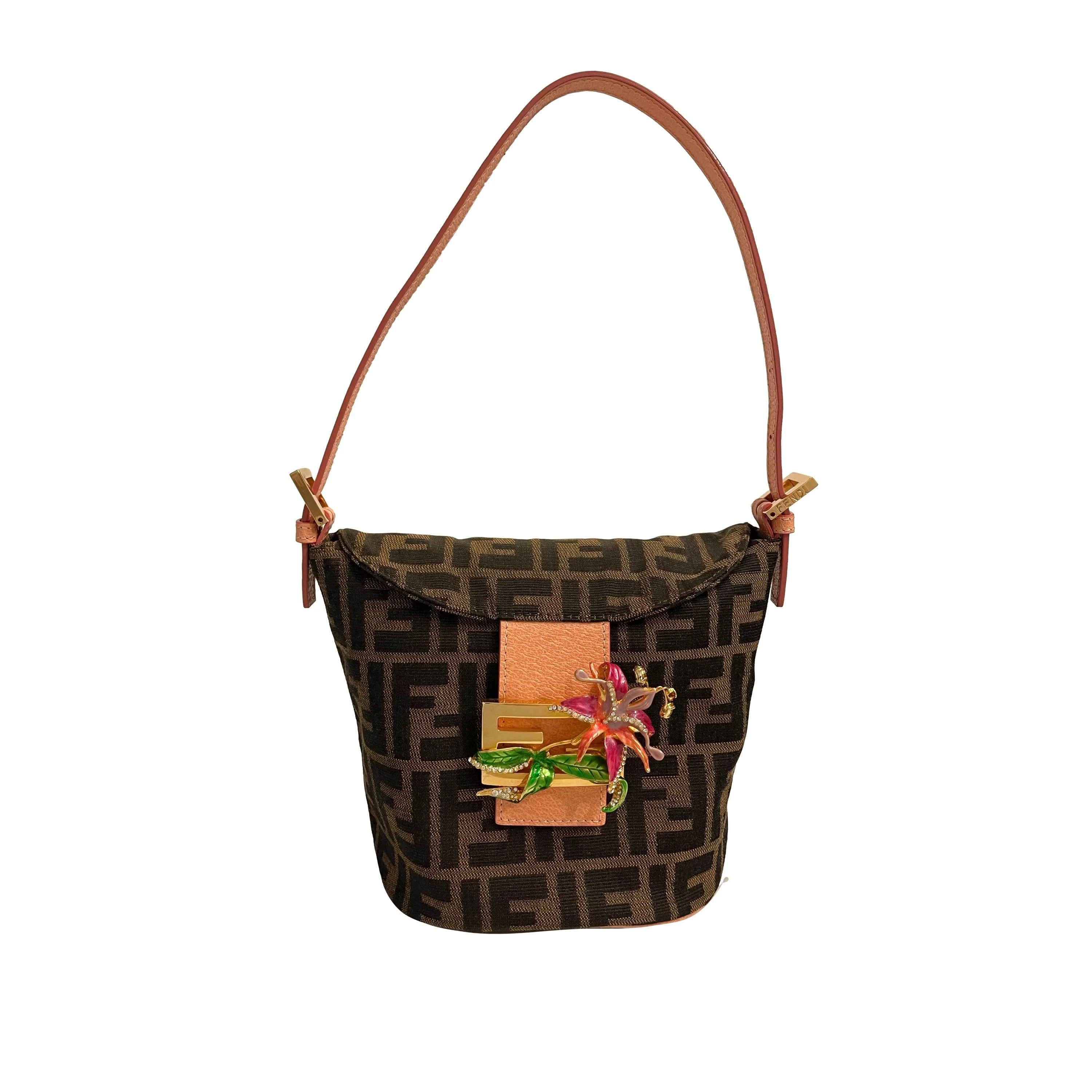 Fendi Logo Flower Clasp Mini Bag