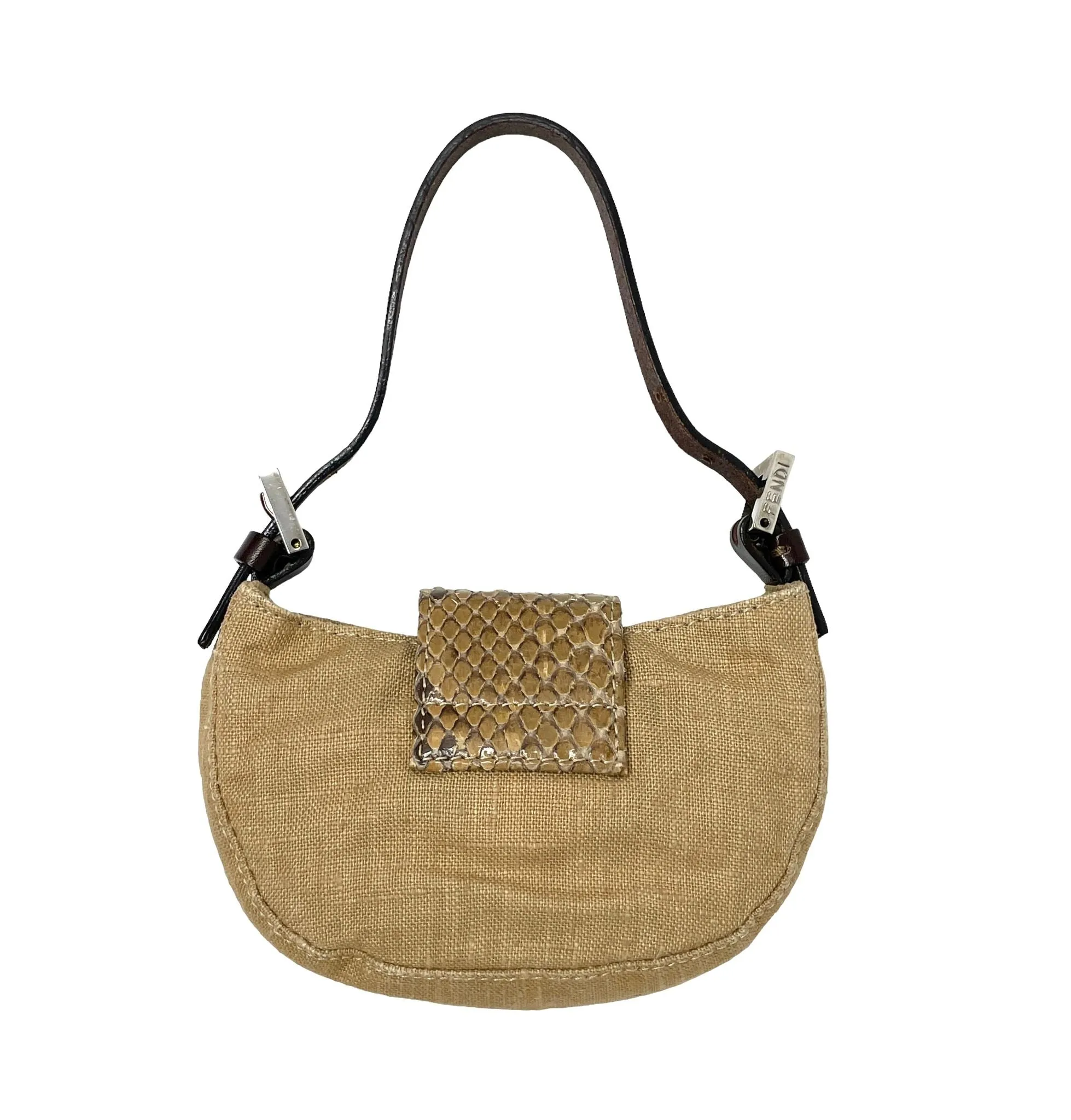 Fendi Mini Snakeskin Croissant Bag
