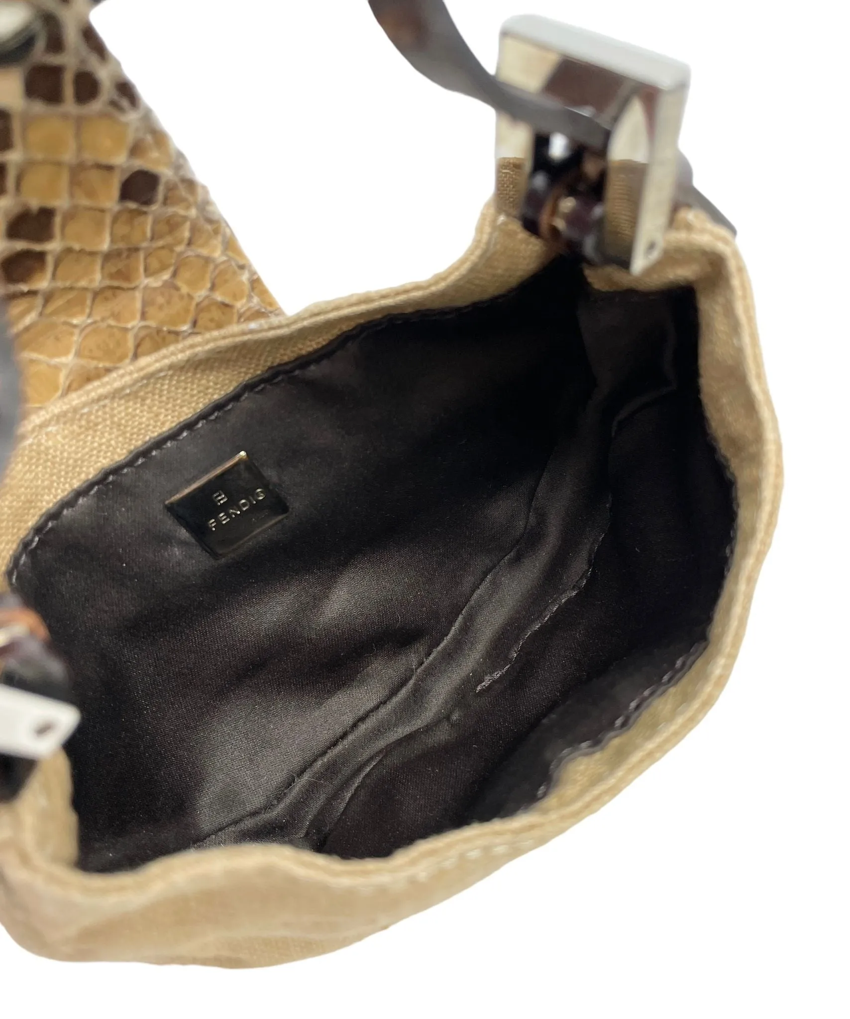 Fendi Mini Snakeskin Croissant Bag