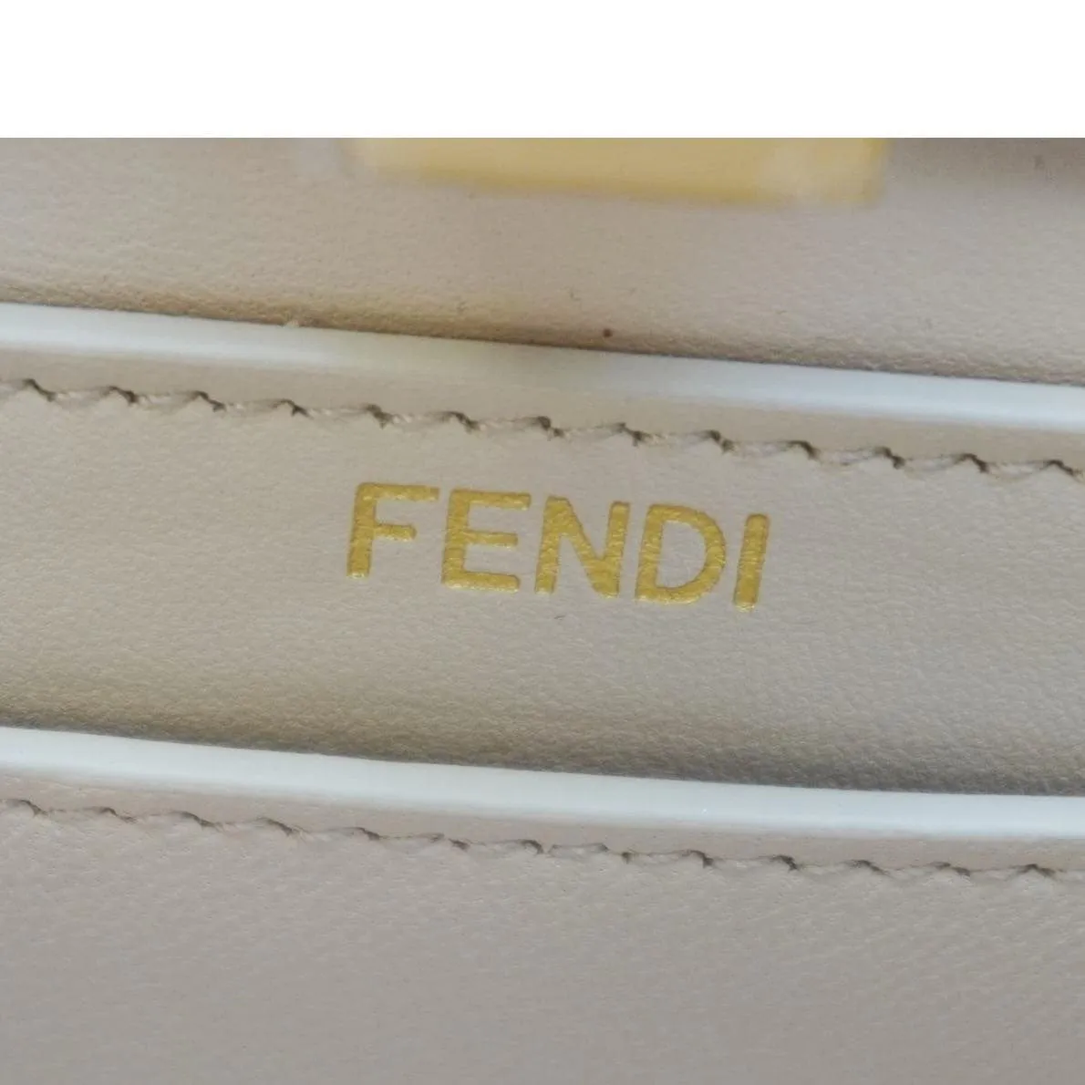 FENDI Peekaboo Vitello Seta Nappa Floral Embroidered Leather Tote Bag Camelia