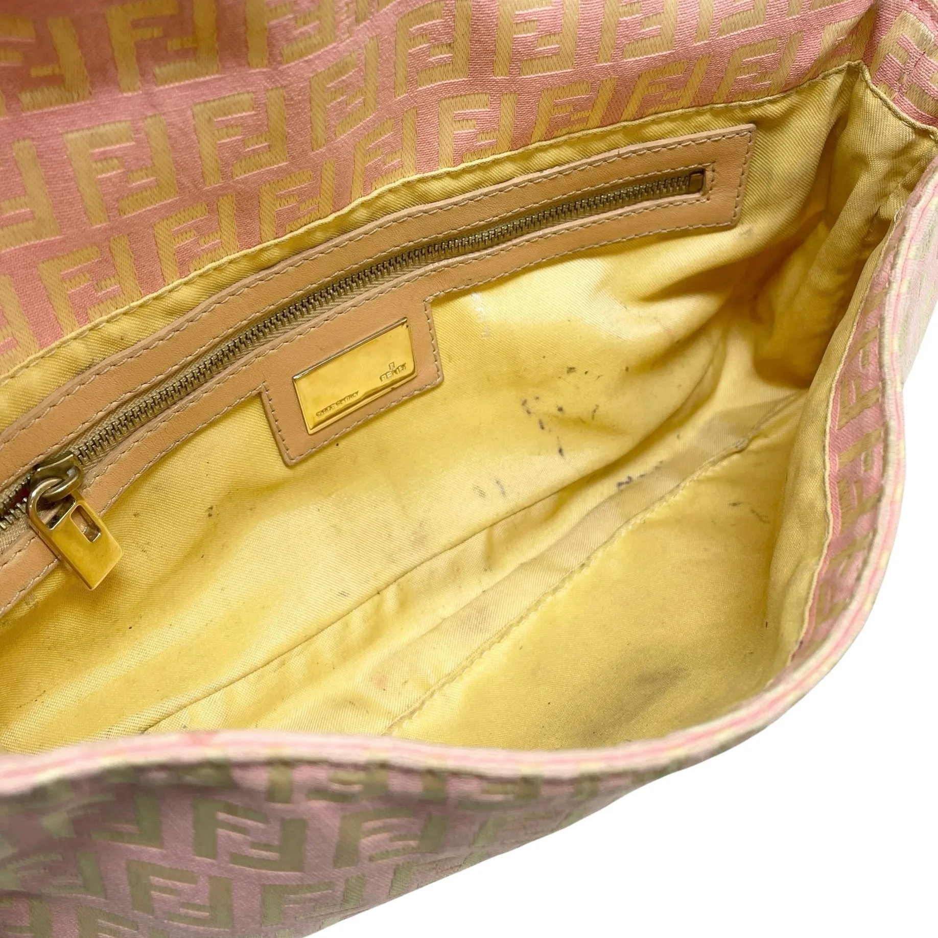 Fendi Pink Canvas Baguette