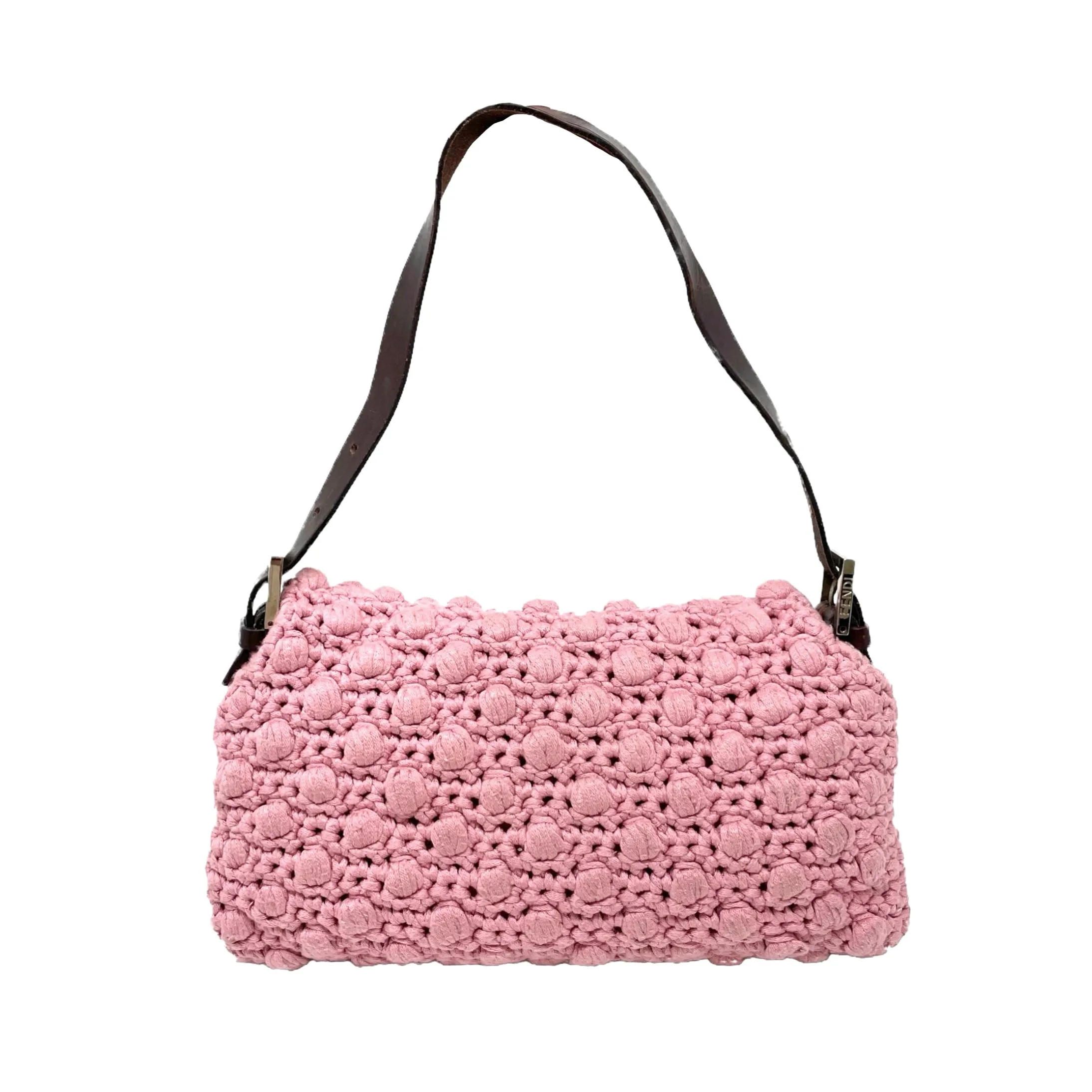 Fendi Pink Crochet Baguette
