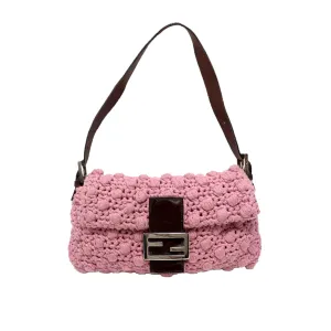 Fendi Pink Crochet Baguette