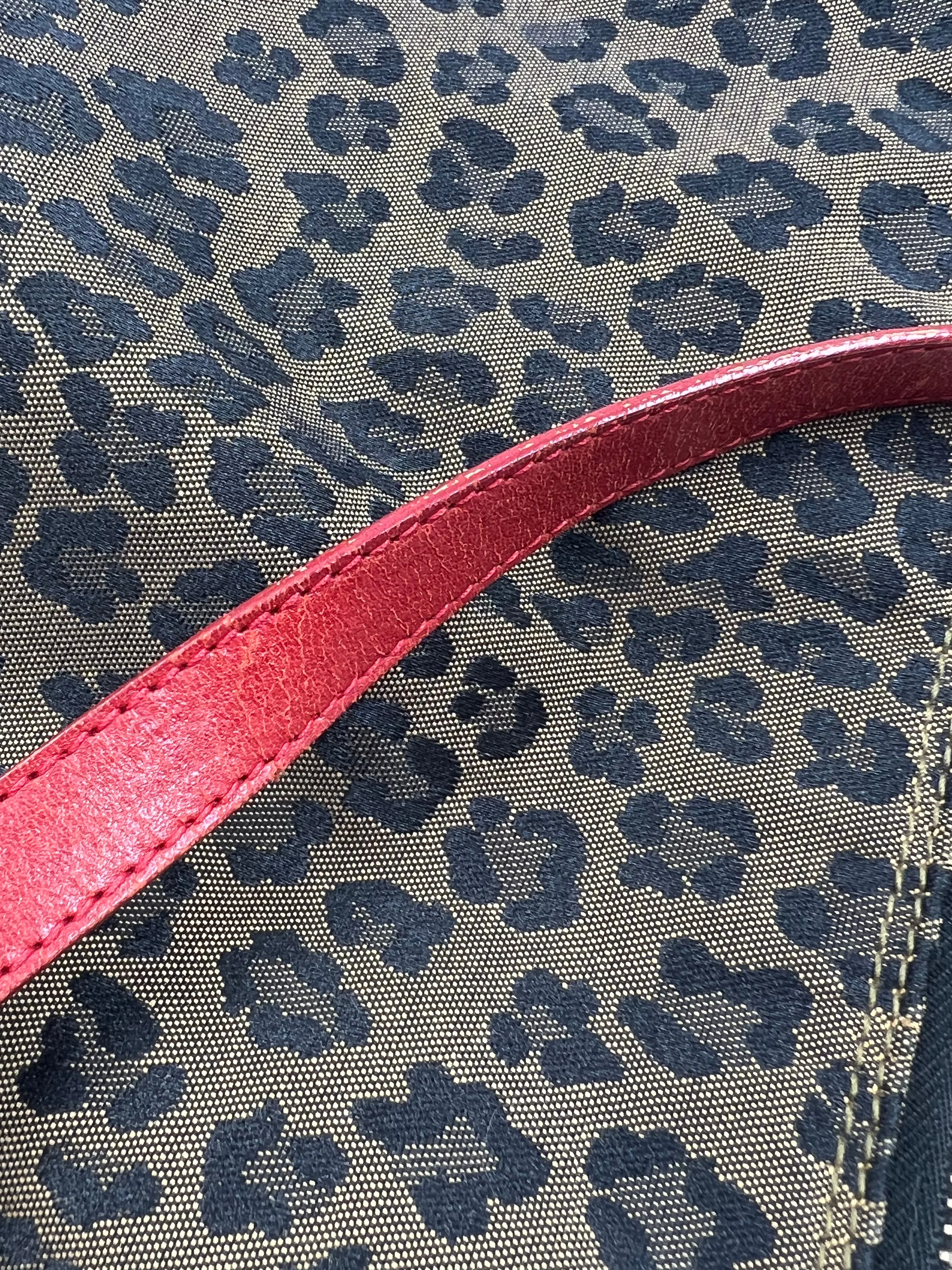 Fendi Vintage Cheetah Print Canvas Hobo Bag