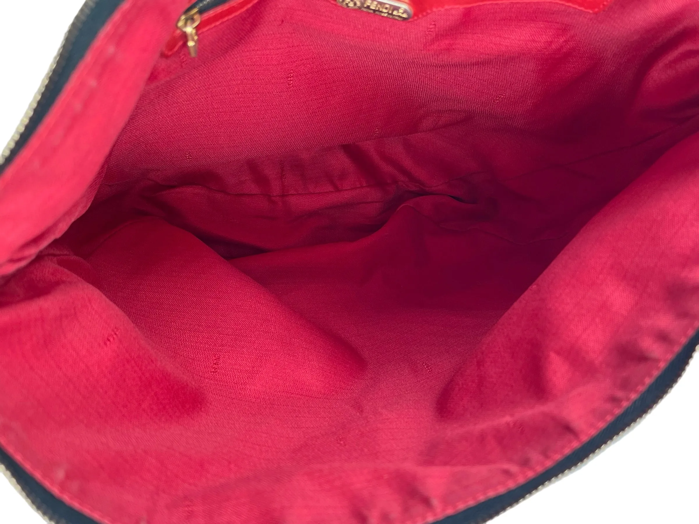 Fendi Vintage Cheetah Print Canvas Hobo Bag