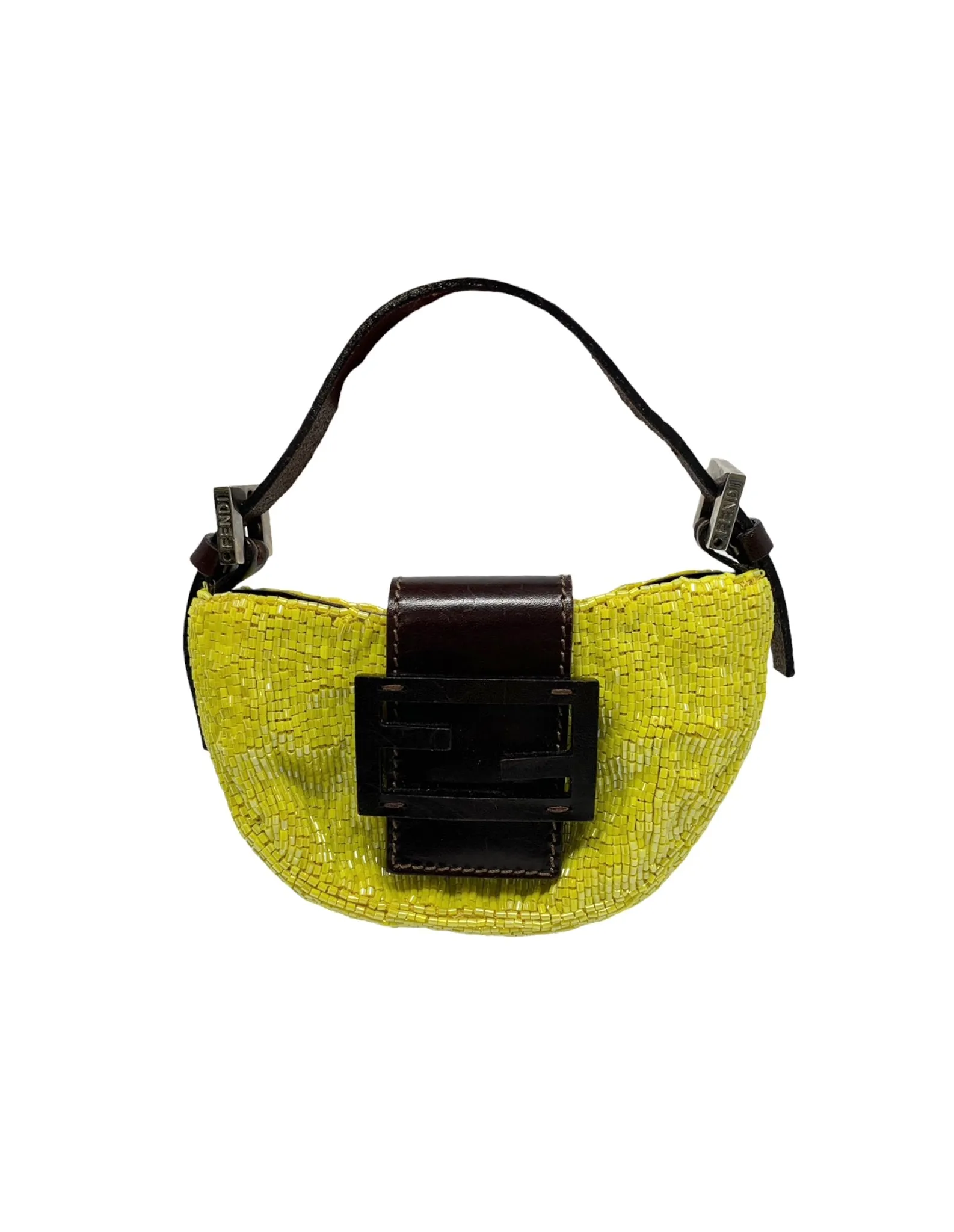 Fendi Yellow Beaded Croissant Bag