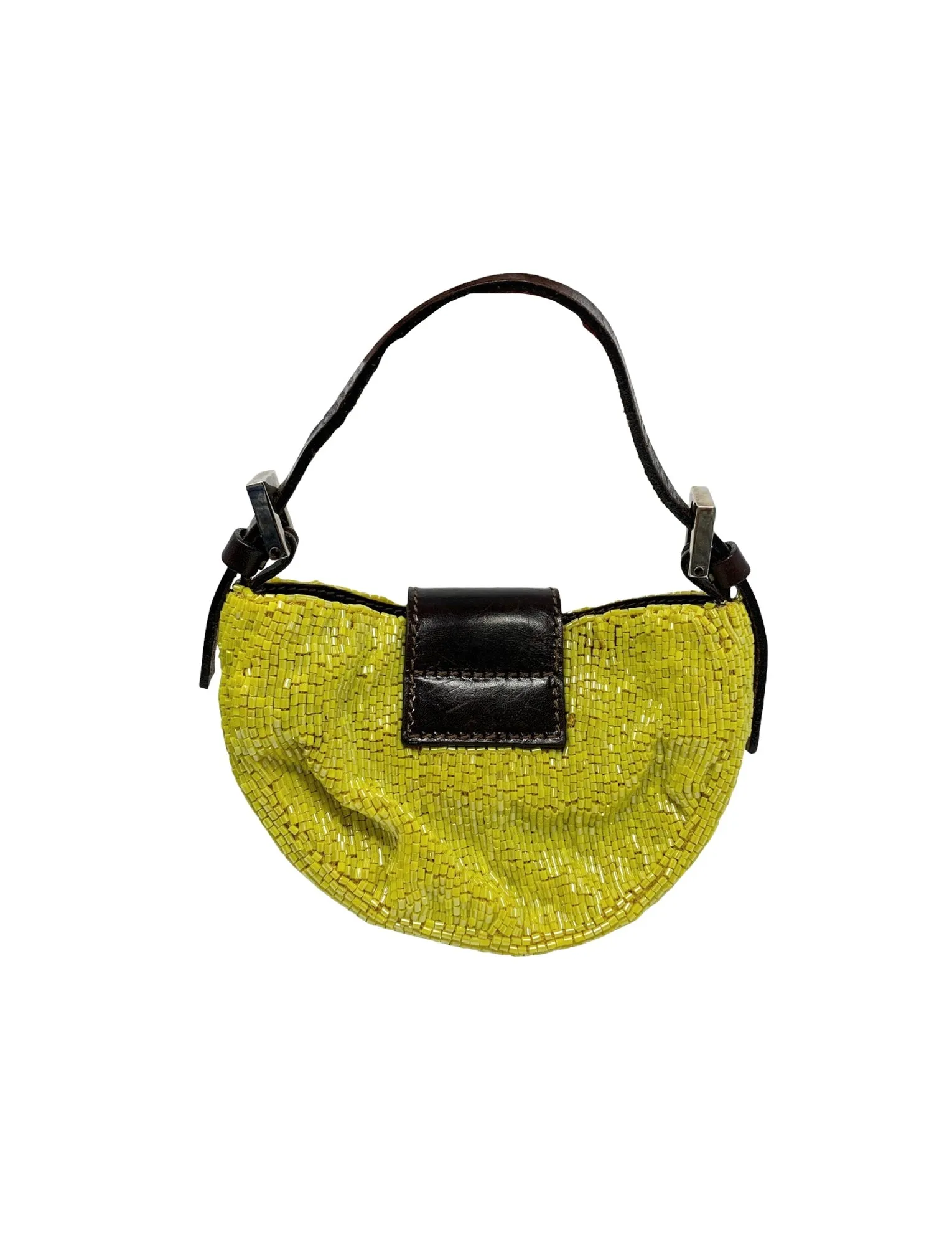 Fendi Yellow Beaded Croissant Bag