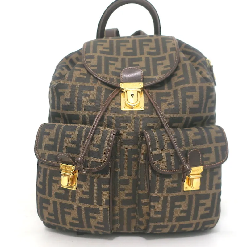 Fendi Zucca Canvas Large Backpack Brown