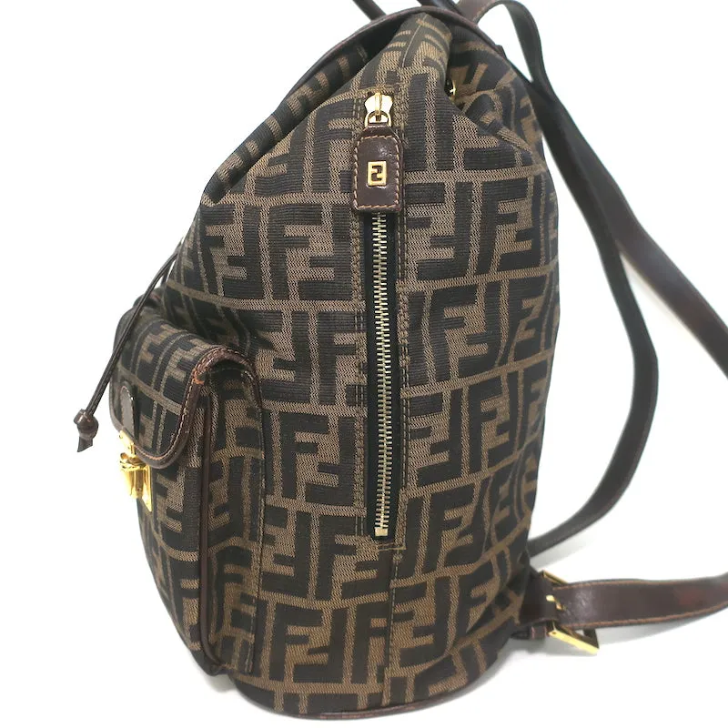 Fendi Zucca Canvas Large Backpack Brown