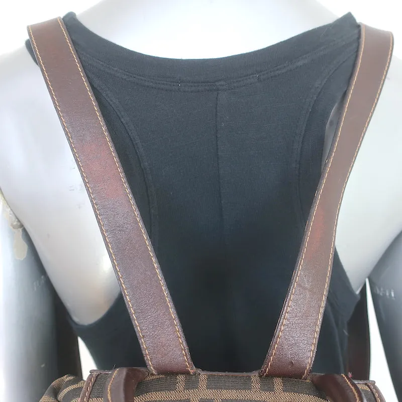 Fendi Zucca Canvas Large Backpack Brown