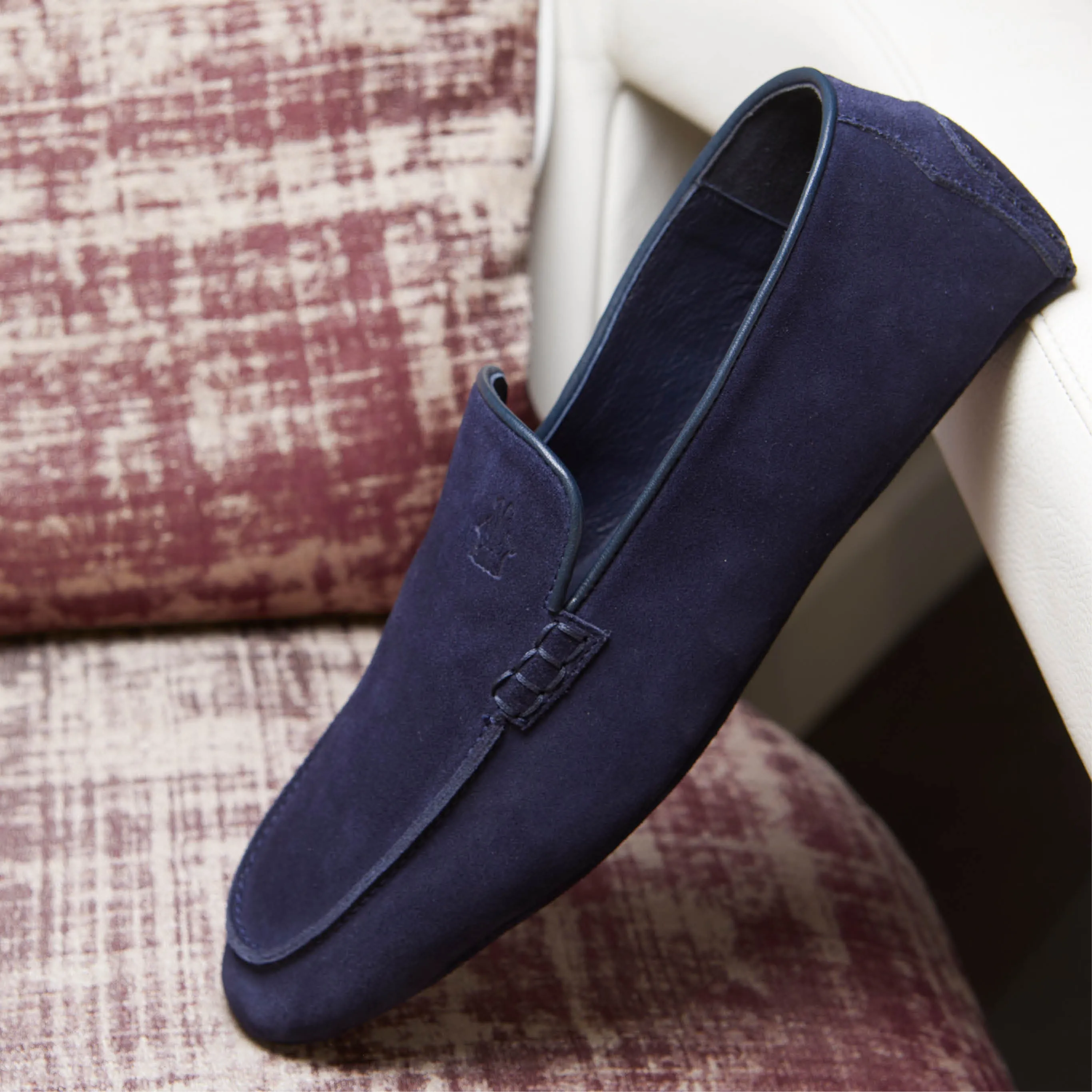 Fiumicino Navy Suede Men's Travel Slipper