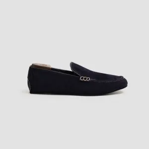 Fiumicino Navy Suede Men's Travel Slipper