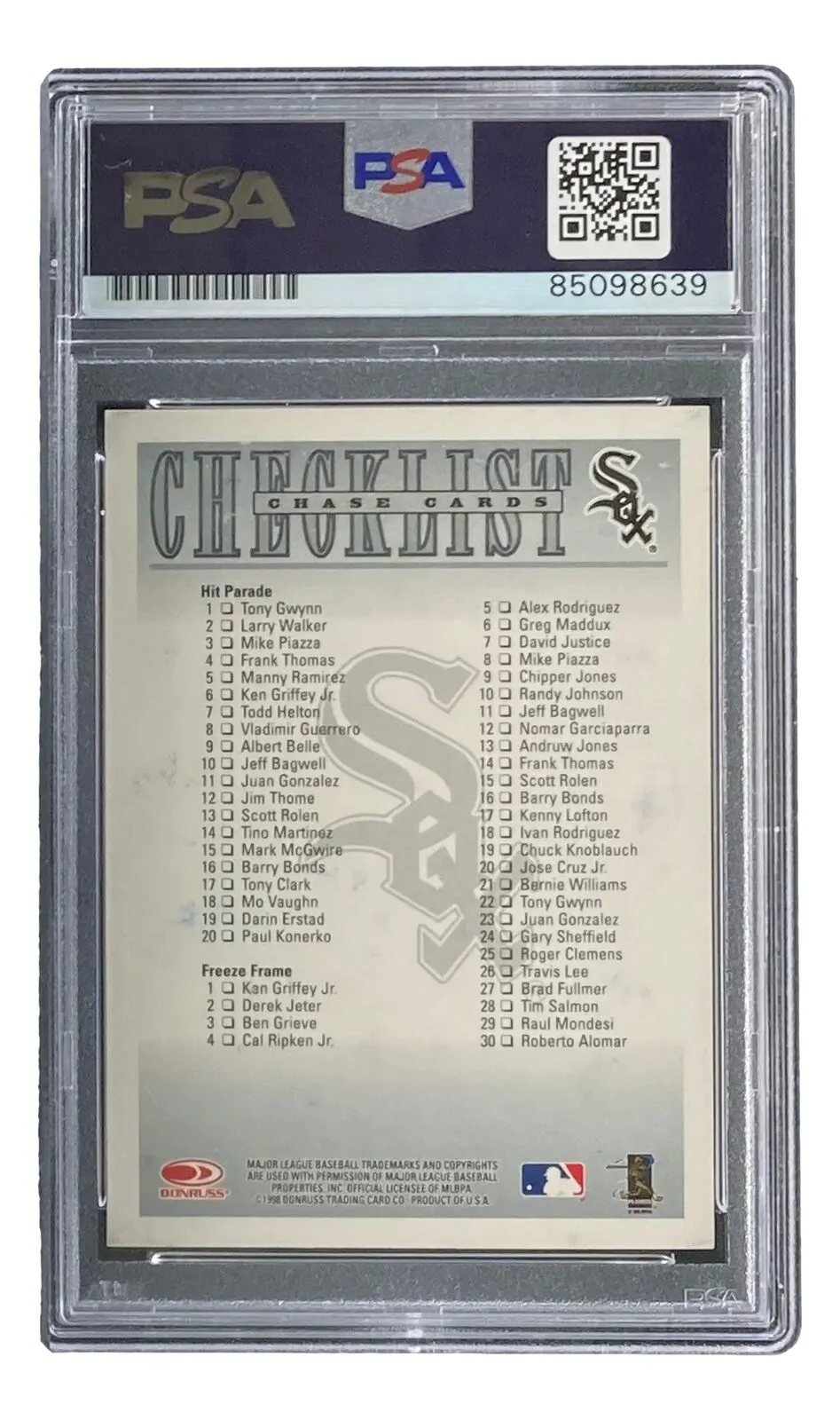 Frank Thomas Signed 1998 Donruss Chicago White Sox Trading Card PSA/DNA