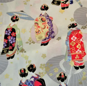 Geisha on White Background