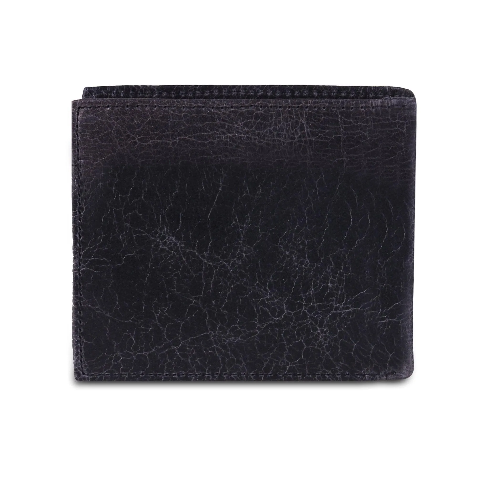 Genuine Buffalo Leather Bifold Wallet For Men - Brown
