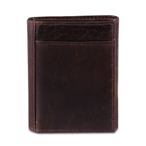 Genuine Buffalo Leather Trifold Wallet For Men