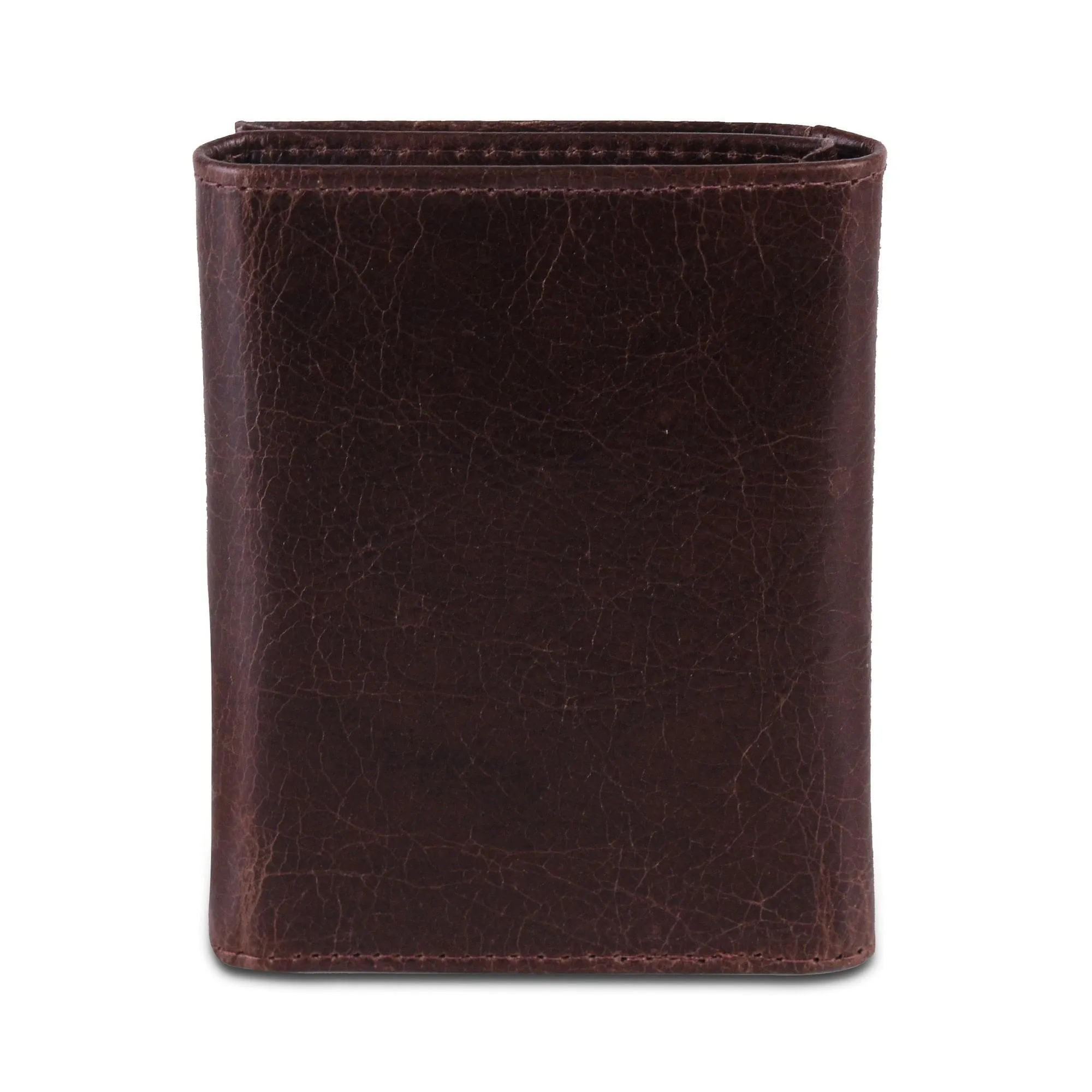 Genuine Buffalo Leather Trifold Wallet For Men