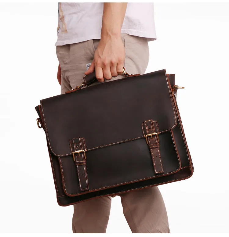 Genuine Leather Business Briefcase for Men's