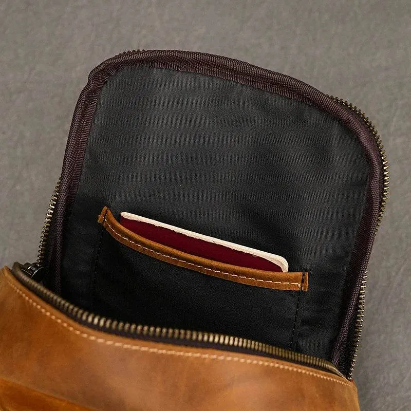 Genuine Leather Coin Pouch Short Cowhide Purse for Men