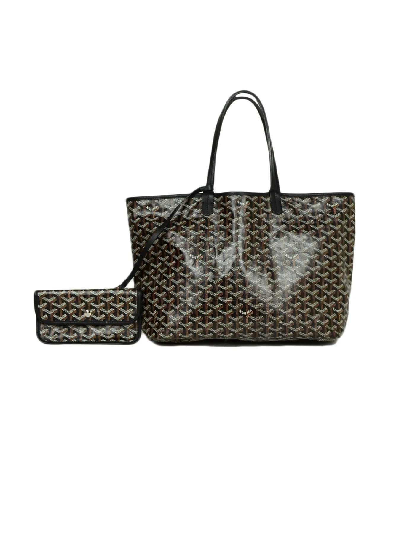 Goyard Black Canvas Goyardine Saint Louis PM Tote Bag w/ Insert
