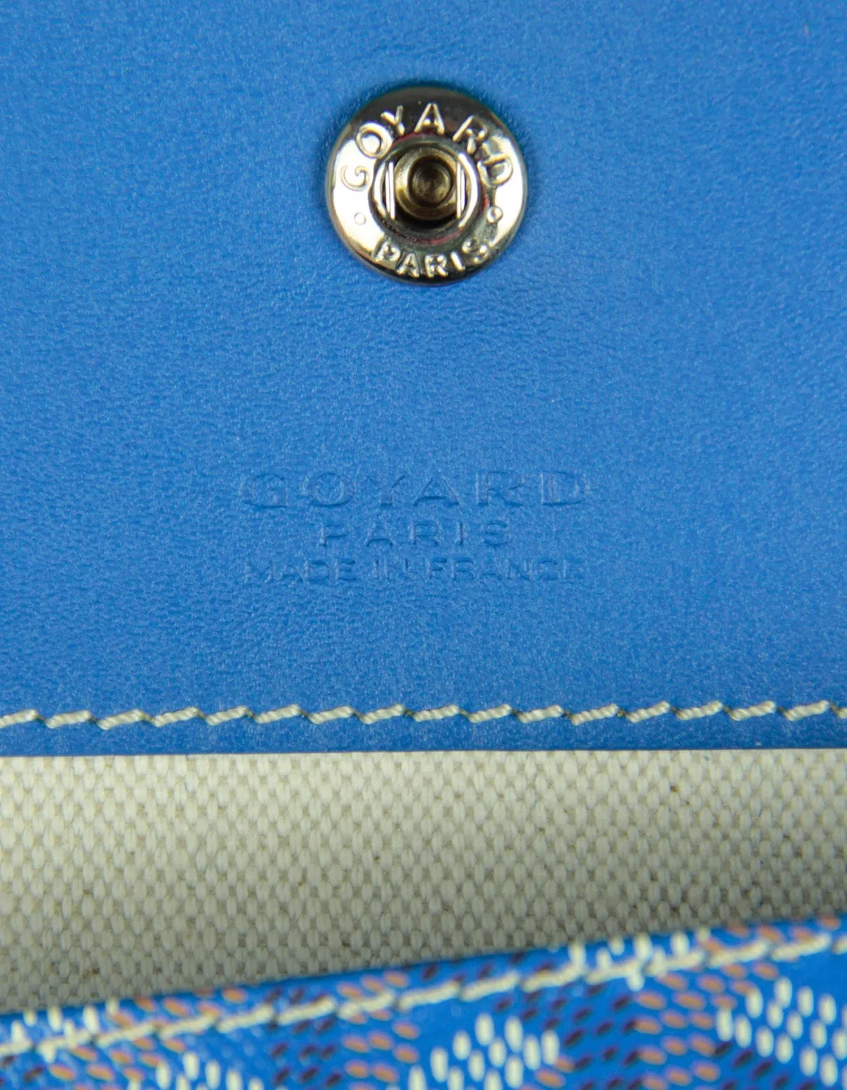 Goyard Blue Goyardine St. Louis GM Tote w/ Initials