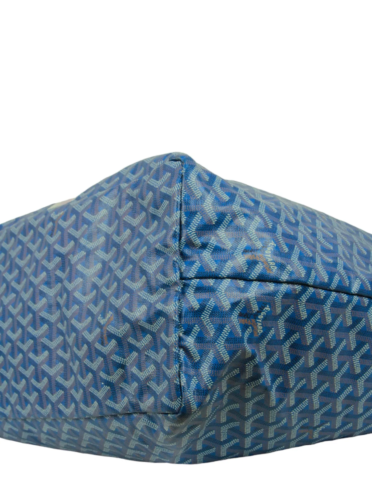 Goyard Blue Goyardine St. Louis GM Tote w/ Initials