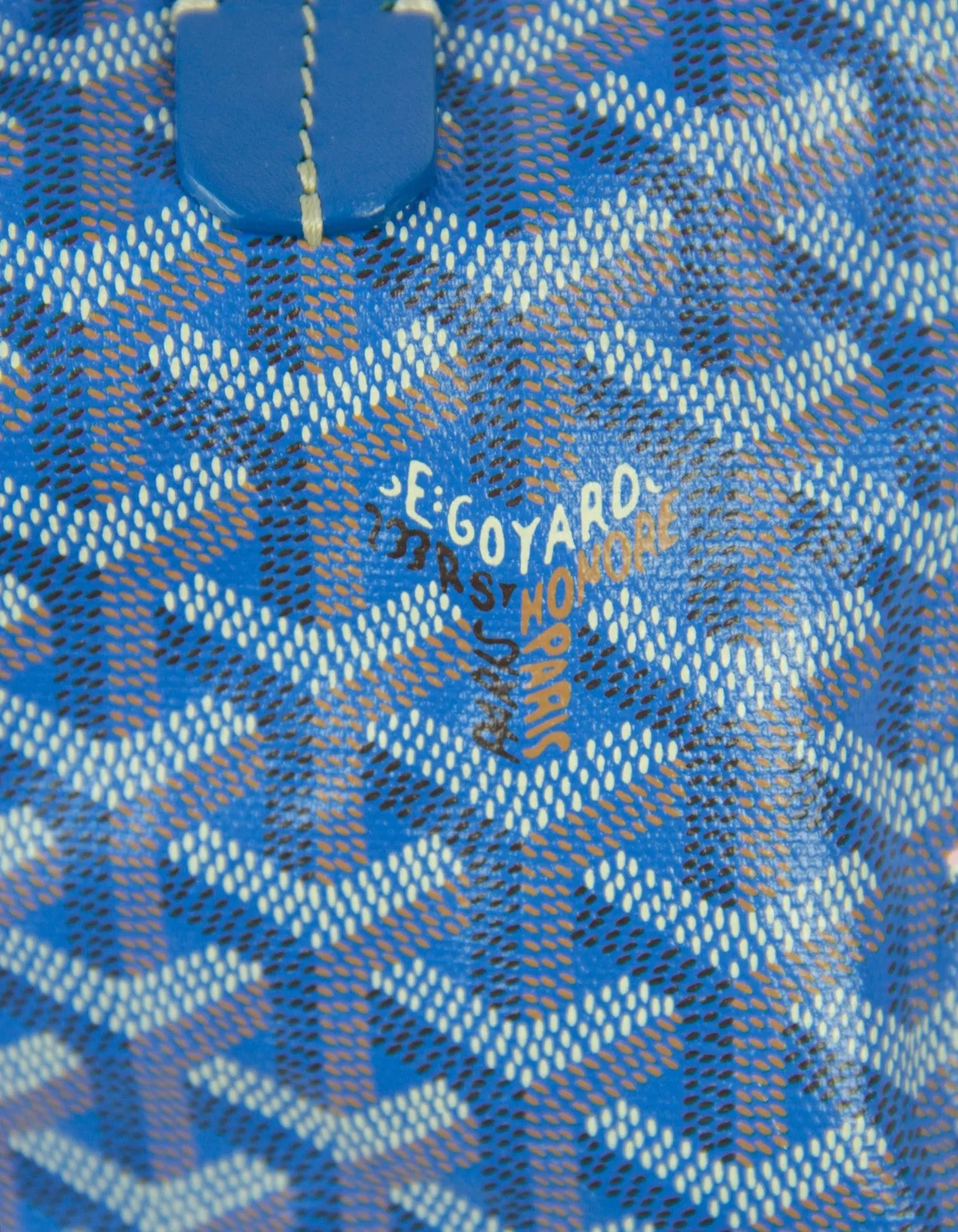 Goyard Blue Goyardine St. Louis GM Tote w/ Initials