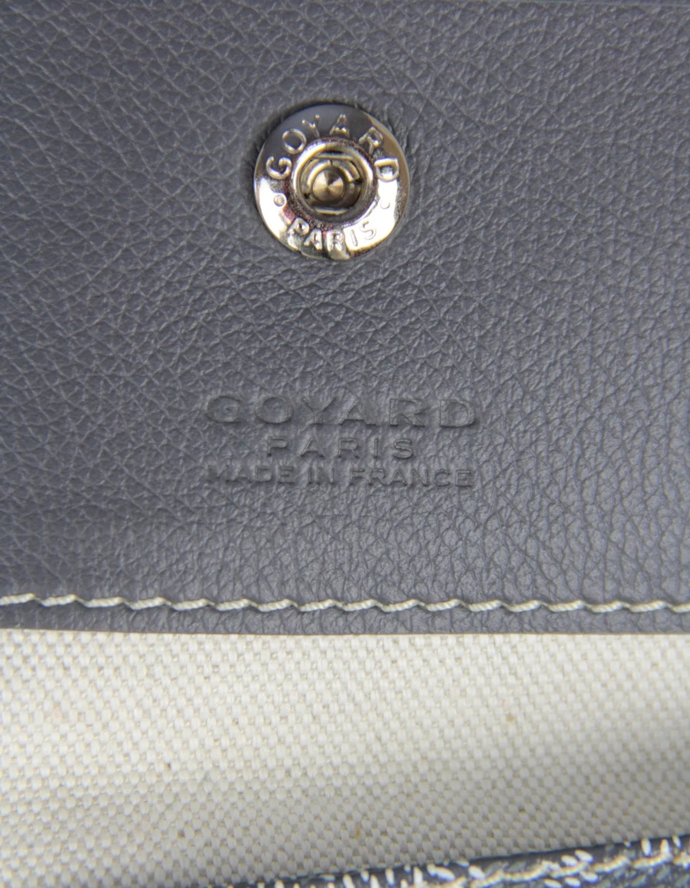 Goyard Grey Goyardine St. Louis GM Tote w/ Initials