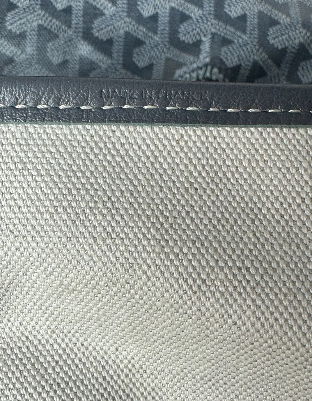 Goyard Grey Goyardine St. Louis GM Tote w/ Initials