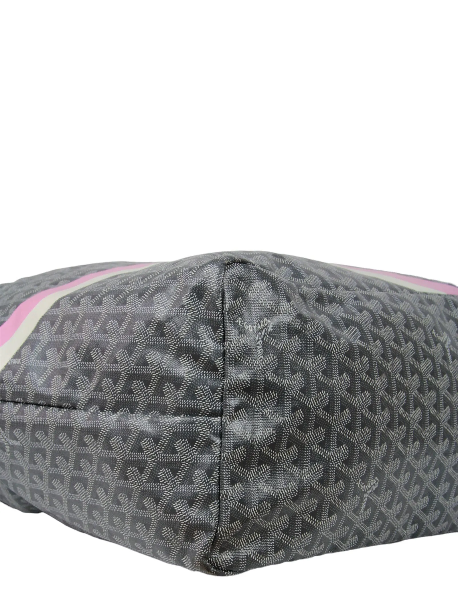 Goyard Grey Goyardine St. Louis GM Tote w/ Initials