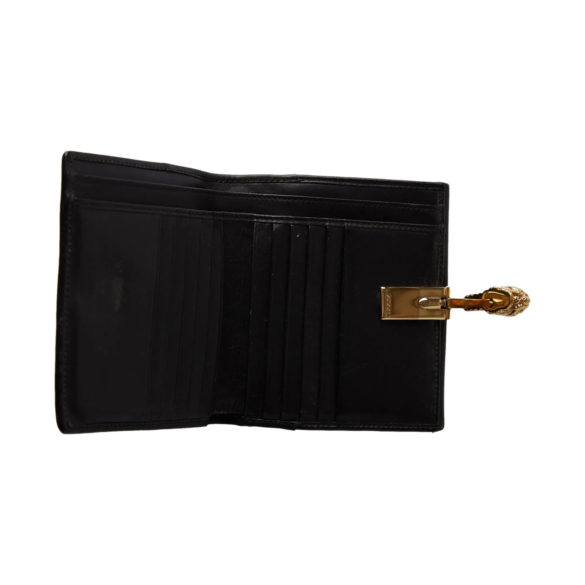 Gucci Black Canvas   Leather Logo Wallet