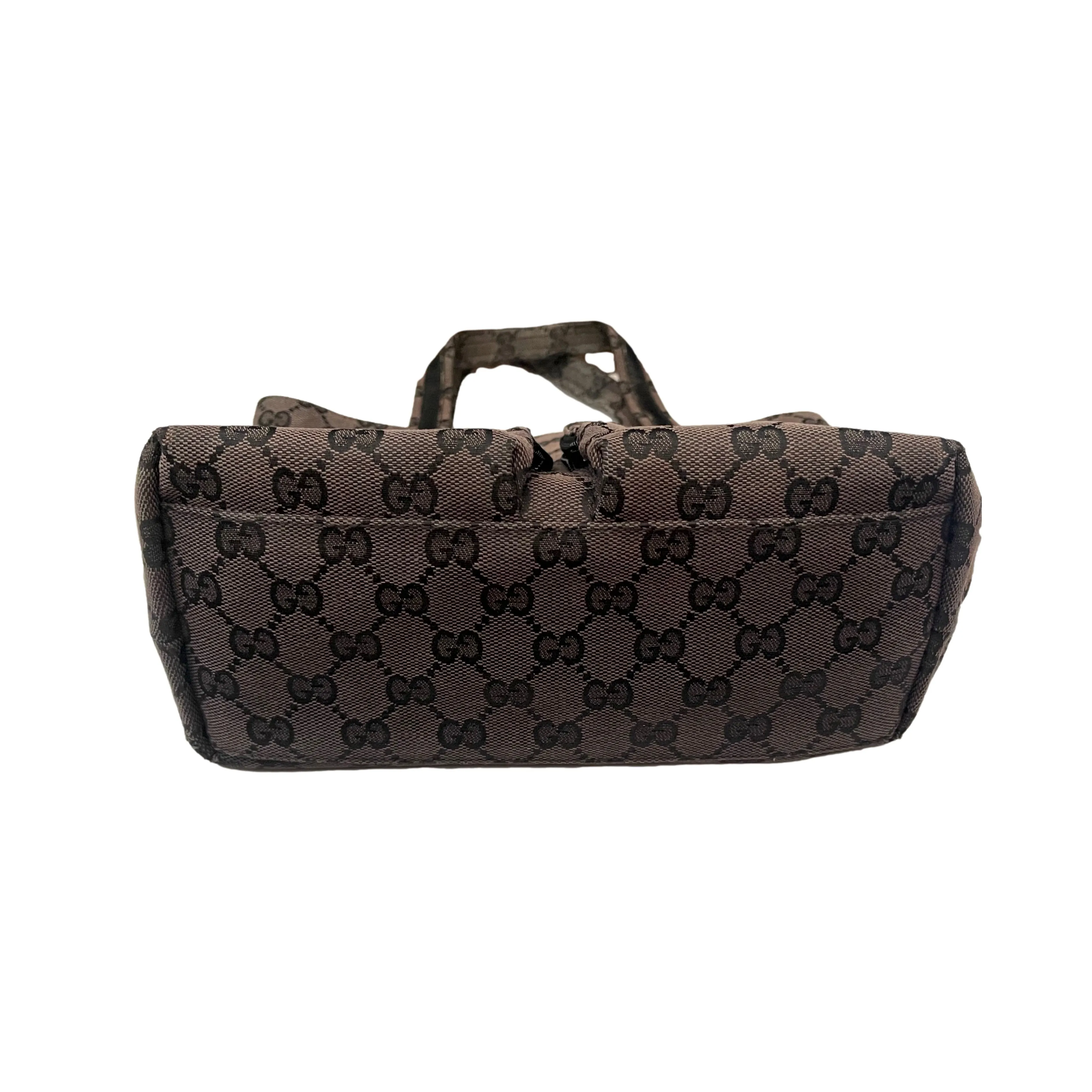 Gucci Black Monogram Shoulder Tote