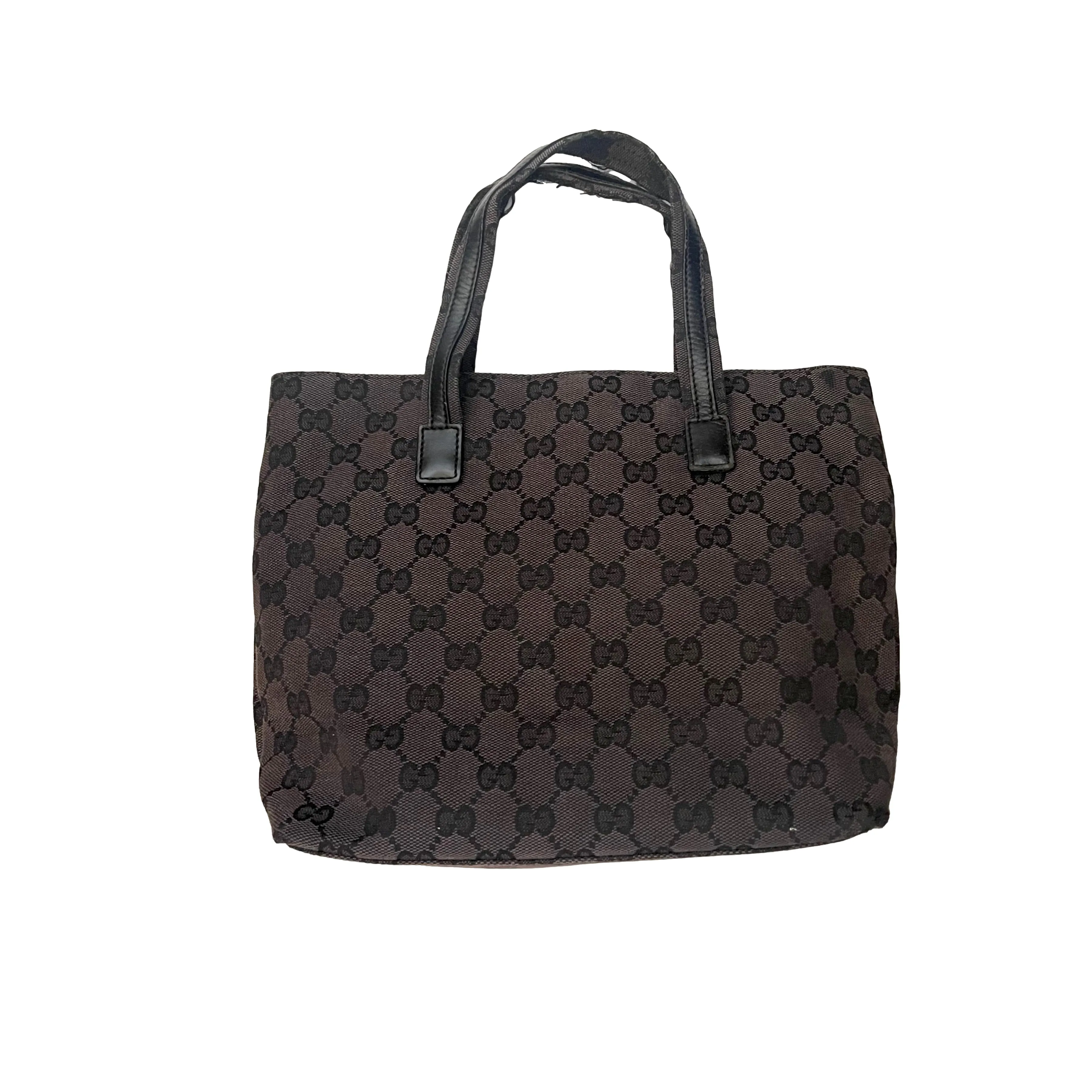 Gucci Black Monogram Shoulder Tote