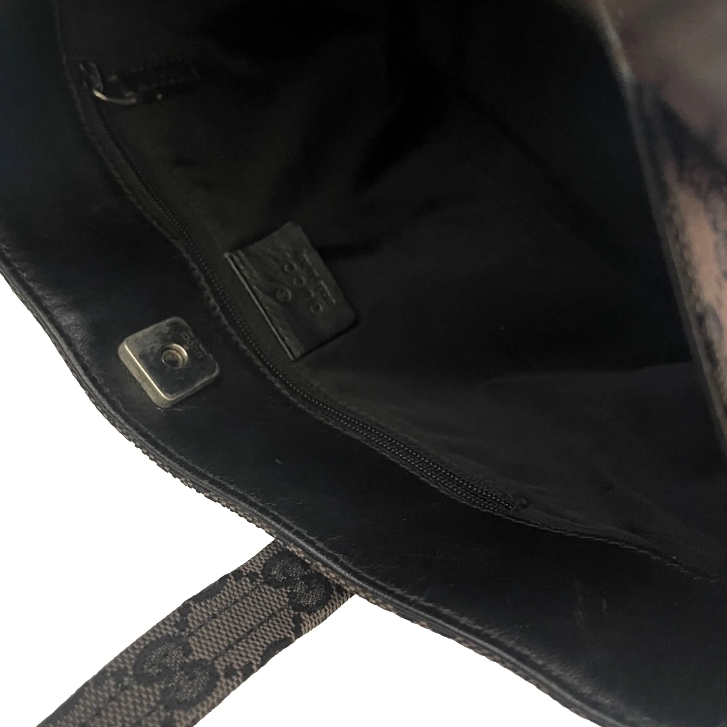 Gucci Black Monogram Shoulder Tote
