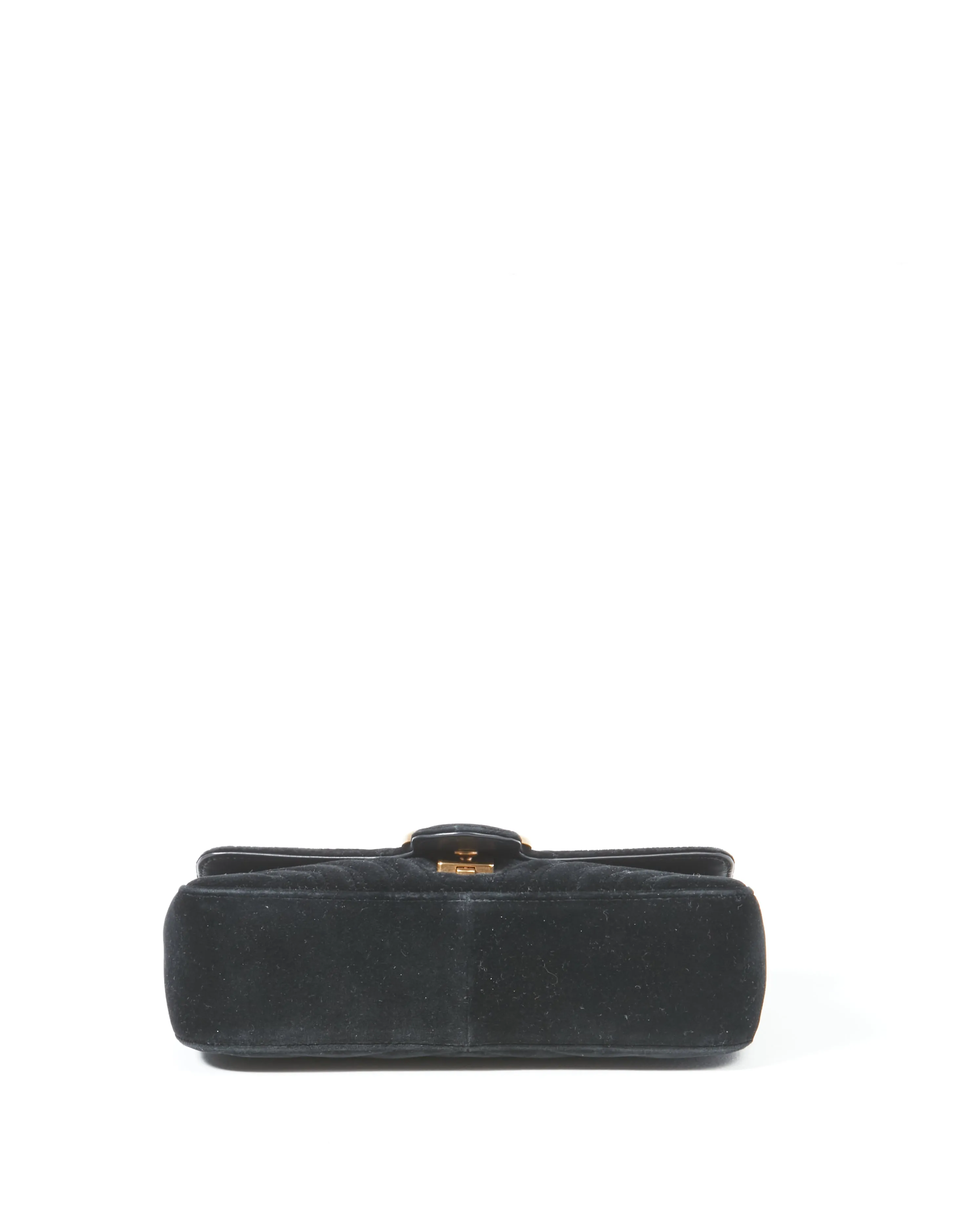 Gucci Black Velvet Marmont Small Matelassé Bag
