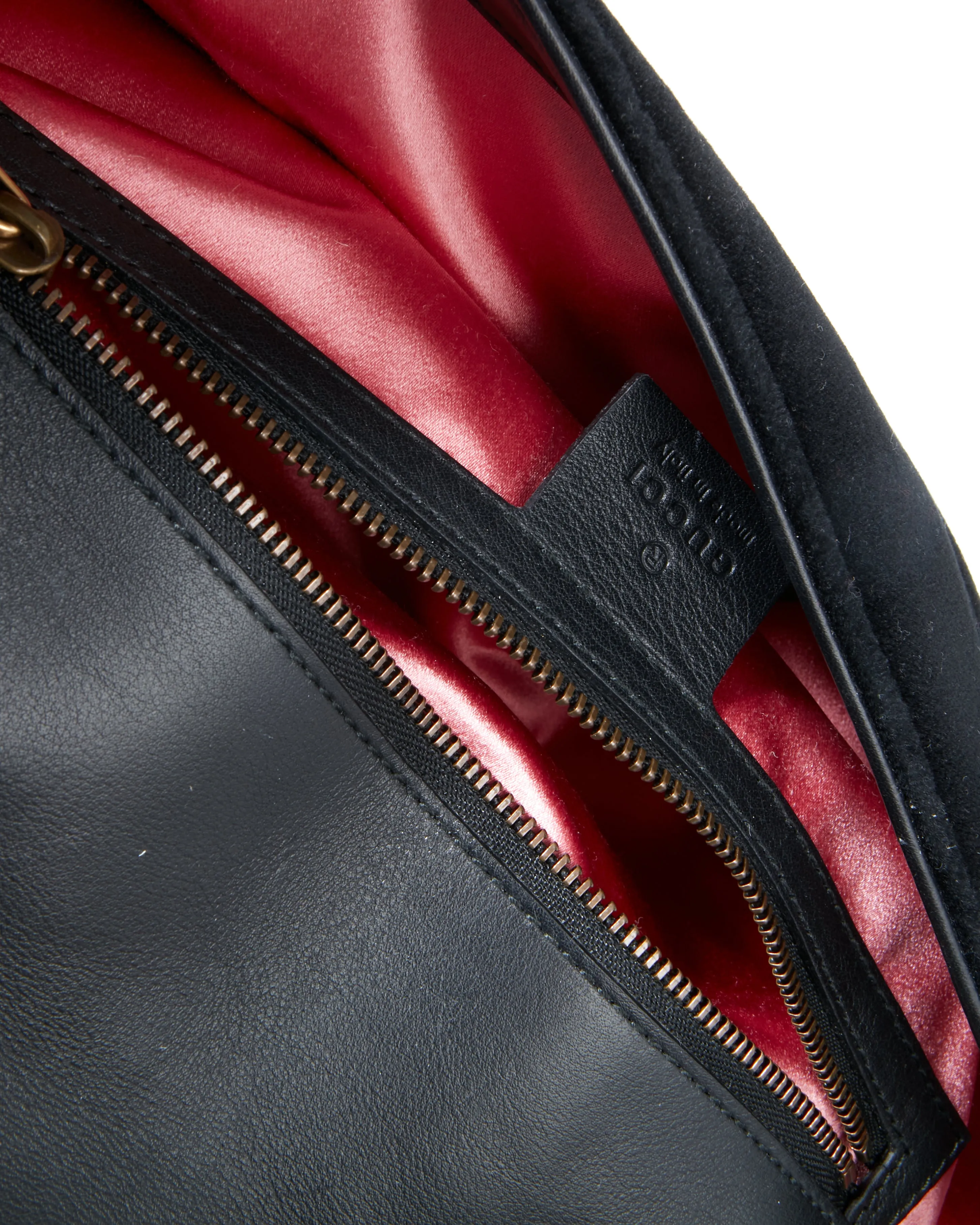 Gucci Black Velvet Marmont Small Matelassé Bag