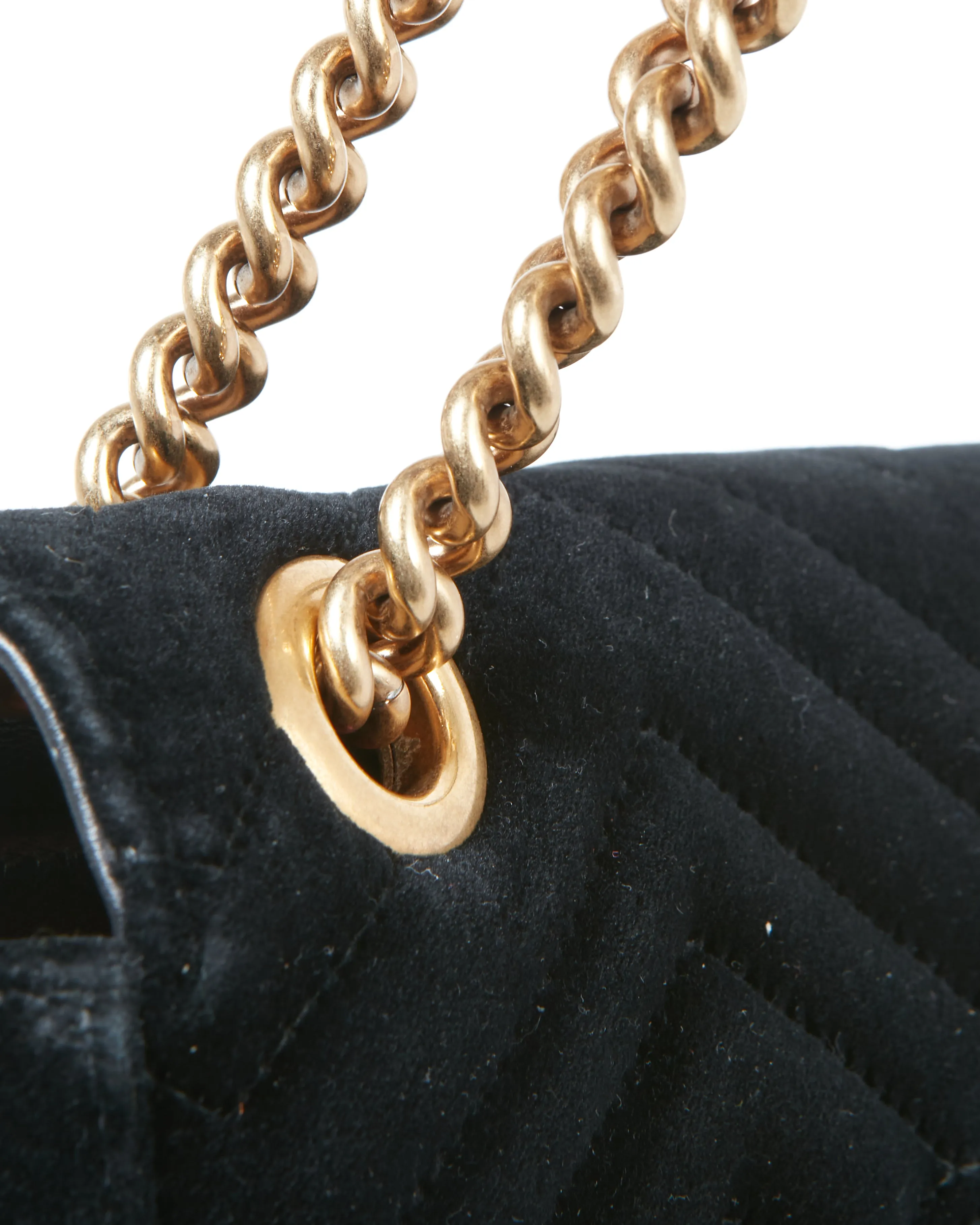 Gucci Black Velvet Marmont Small Matelassé Bag