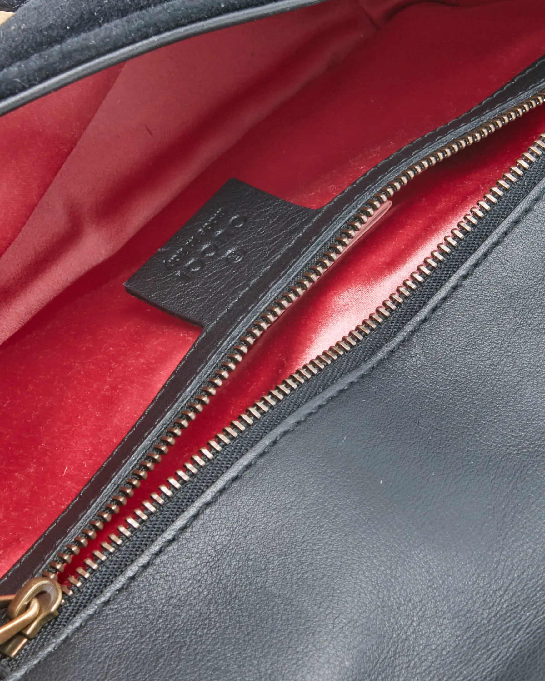 Gucci Black Velvet Marmont Small Matelassé Bag