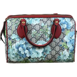 Gucci Blue Bloom GG Coated Canvas Small Boston Bag