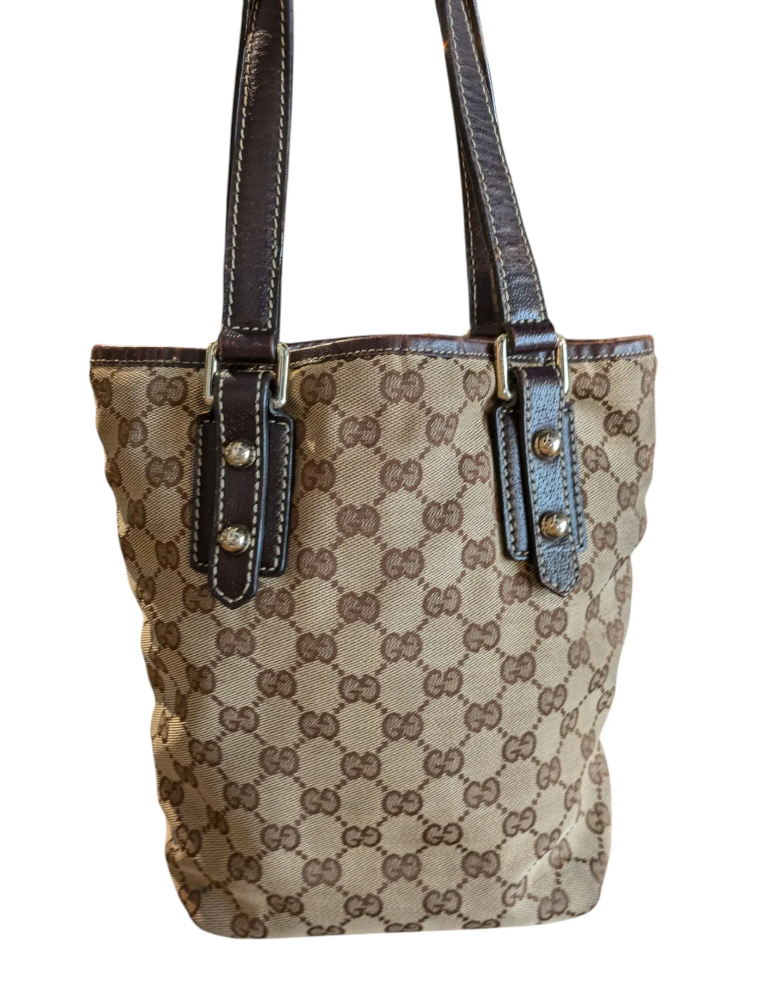 Gucci GG Canvas Mushroom Embroidered Tote Bag