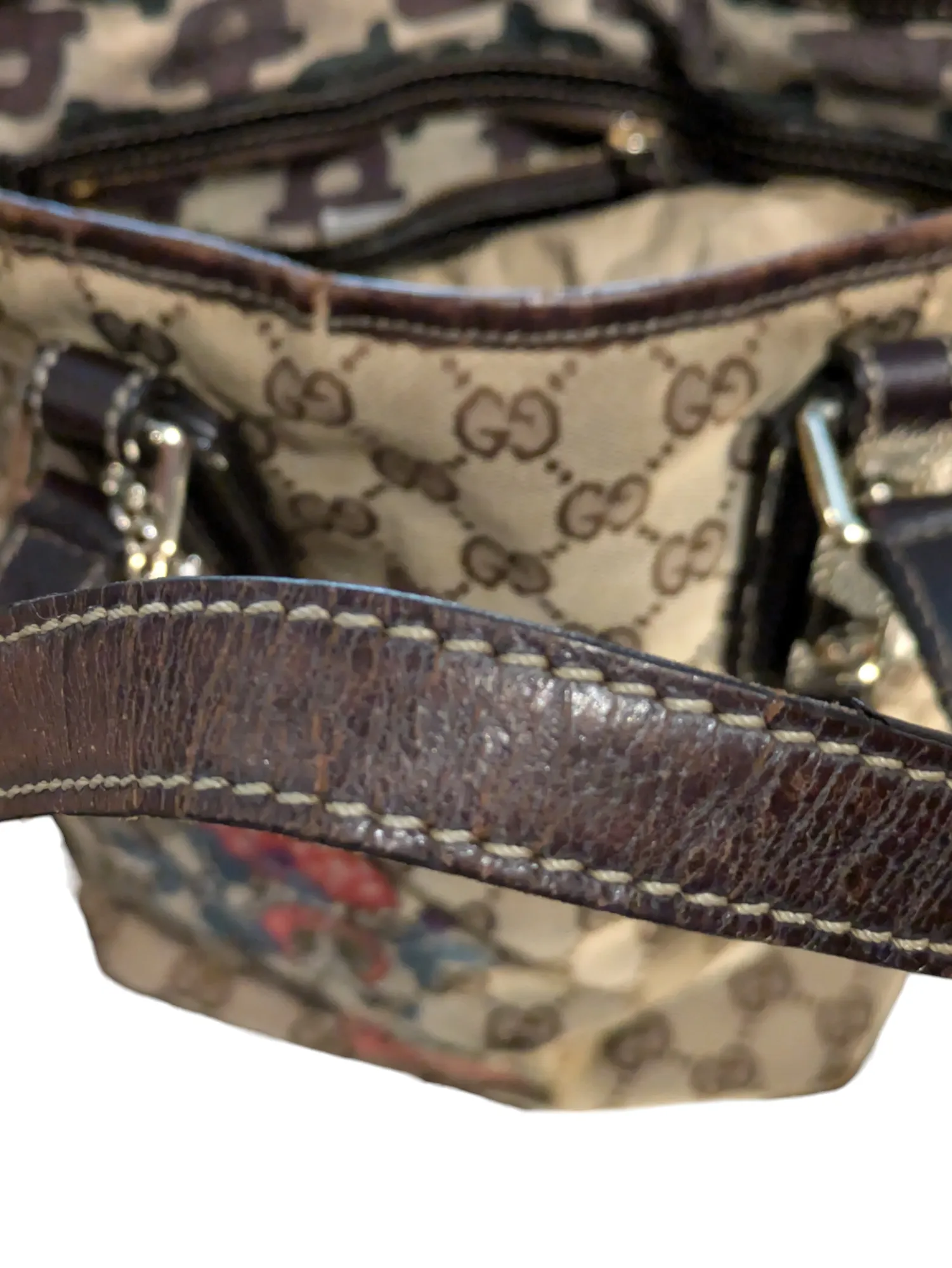 Gucci GG Canvas Mushroom Embroidered Tote Bag