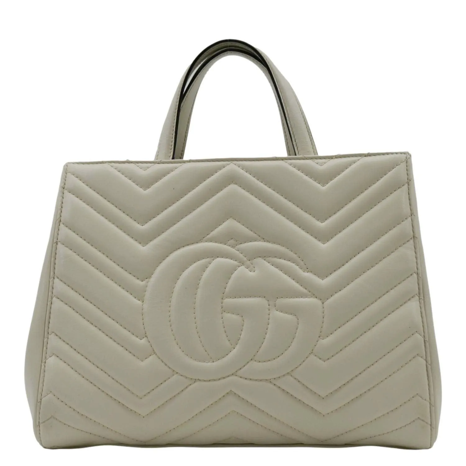 GUCCI GG Marmont Calfskin Matelasse Leather Shoulder Bag Off White 448054
