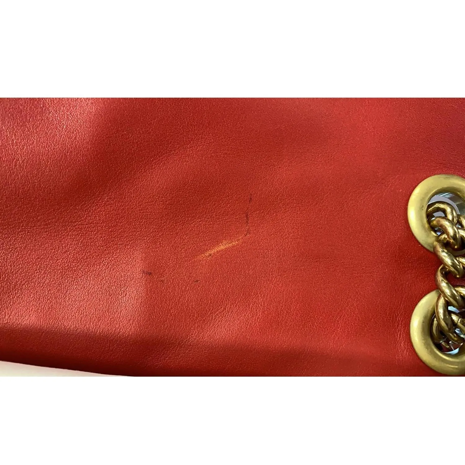GUCCI GG Marmont Matelasse Leather Shoulder Bag Red 443496