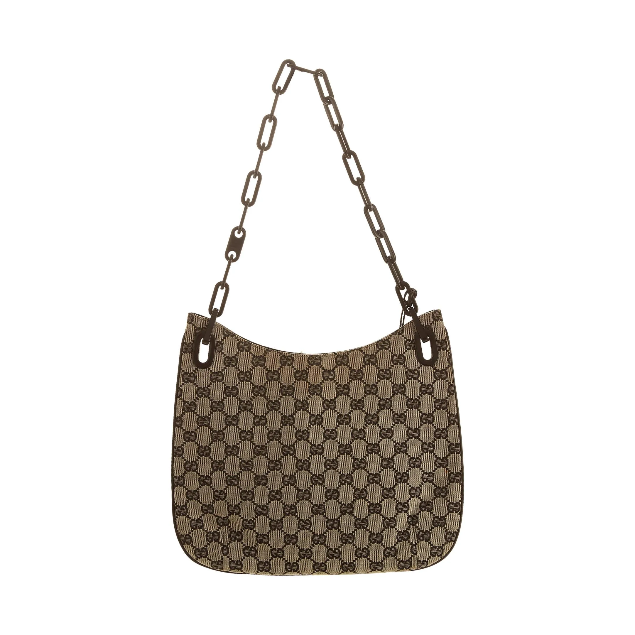 Gucci Grey Logo Chain Shoulder Bag