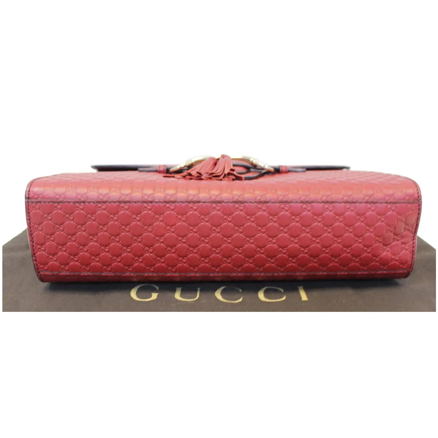GUCCI Micro Emily GG Guccissima Leather Shoulder Bag 449635 Red