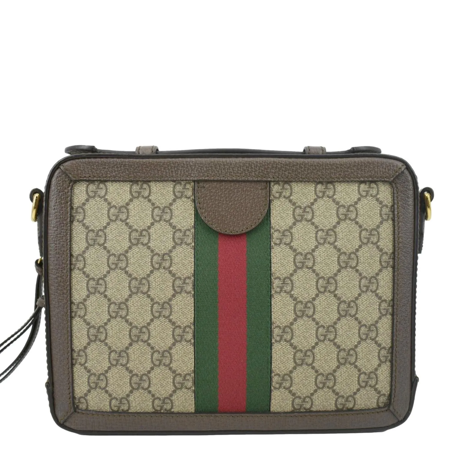 GUCCI Ophidia Web Small GG Supreme Canvas Shoulder Bag Beige 550622