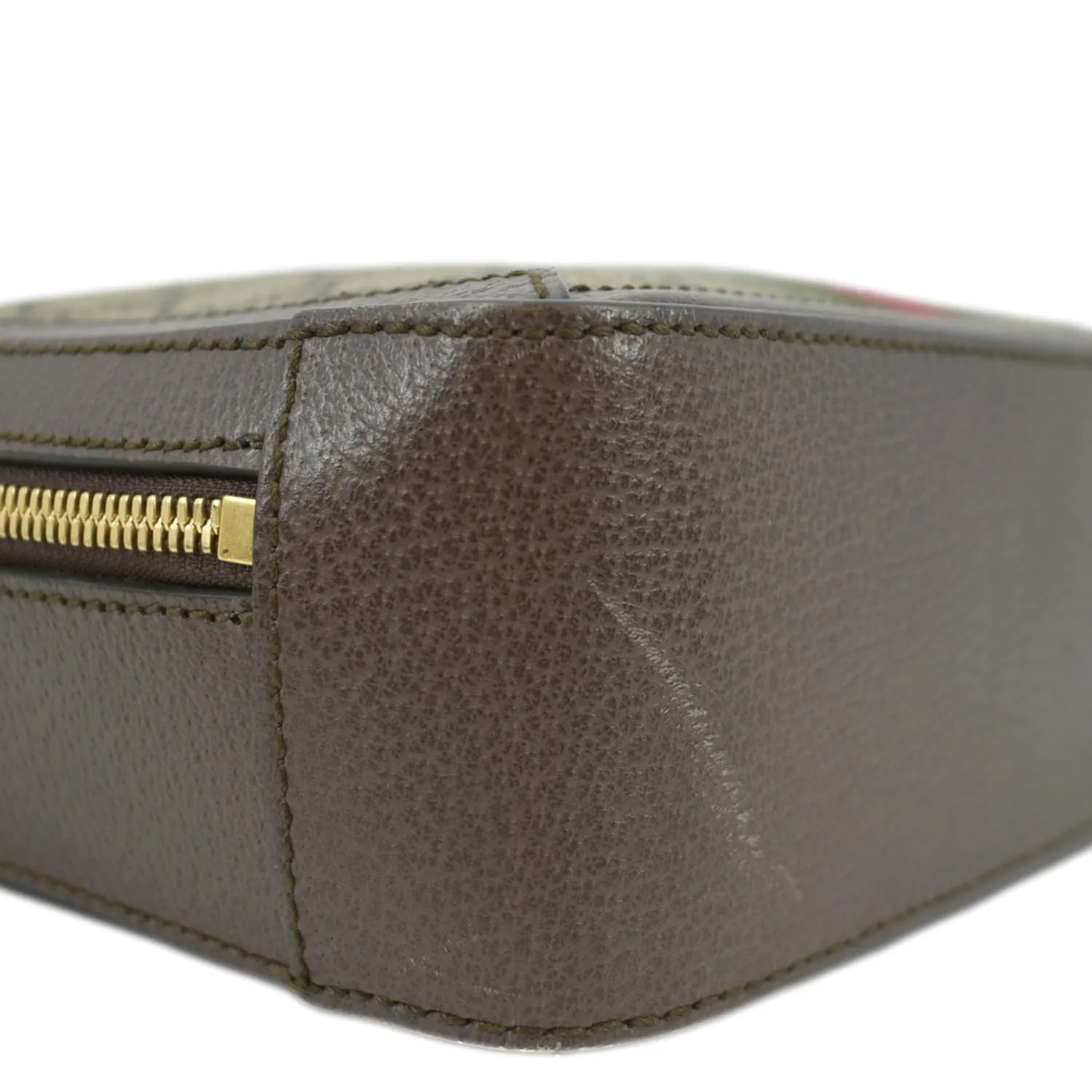 GUCCI Ophidia Web Small GG Supreme Canvas Shoulder Bag Beige 550622